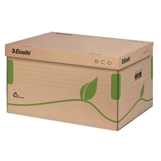 Archívny kontajner, recyklovaný kartón, s otváraním zhora, ESSELTE "Eco", hnedý
