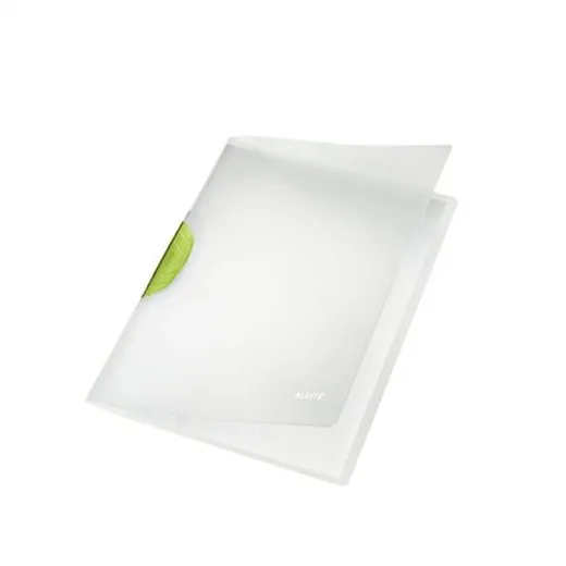 Rýchloviazač, s klipom, PP, A4, LEITZ "ColorClip Magic", zelený