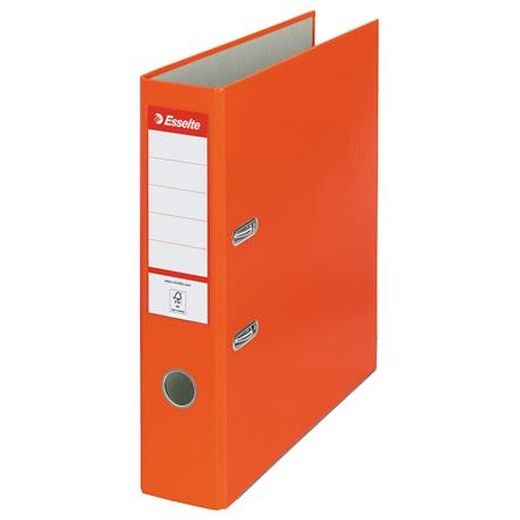 Pákový šanón, 75 mm, A4, PP/kartón, ochranné spodné kovanie, ESSELTE "Economy", oranžový