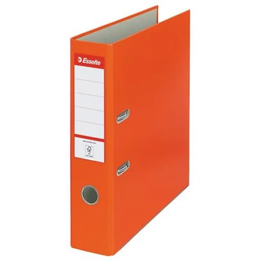 Pákový šanón, 75 mm, A4, PP/kartón, ochranné spodné kovanie, ESSELTE "Economy", oranžový