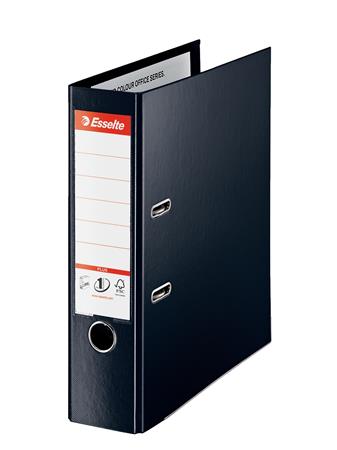 Pákový šanón, 80 mm, A4, PP/PP, s ochranným spodným kovaním, ESSELTE "Standard Plus", Vivida čierny