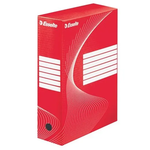 Archívny box, A4, 100 mm, kartón, ESSELTE "Boxycolor", červený
