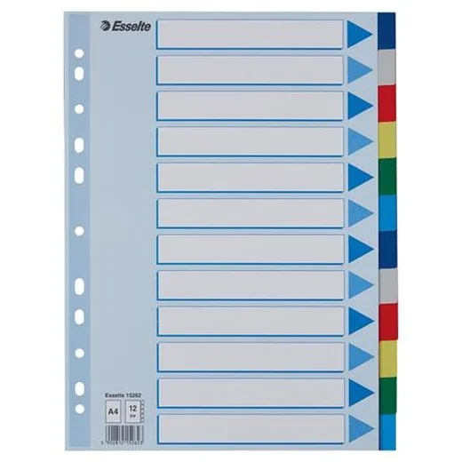 Register, plastový, A4, 12 dielny, ESSELTE