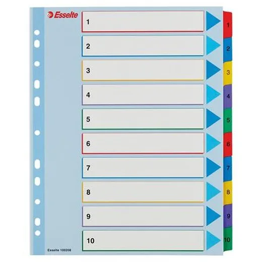Register, laminovaný kartón, A4 Maxi, 1-10, prepisoavteľný, ESSELTE