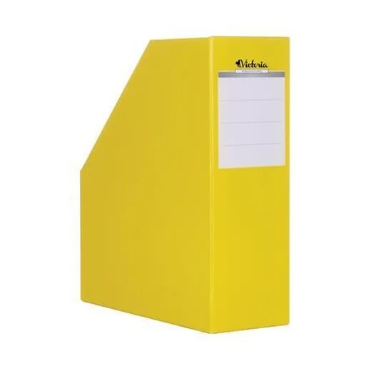 Zakladač, kartónový, 90 mm, VICTORIA OFFICE, žltý