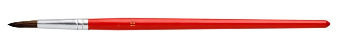 Štetec, okrúhly, no.10, drevený, ICO, červený
