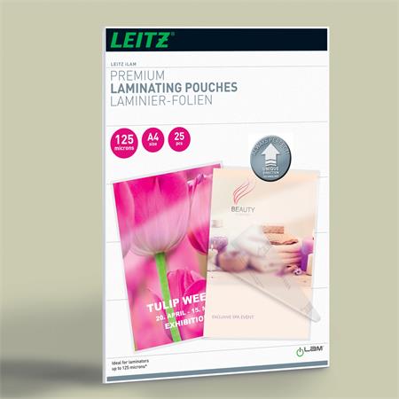 Laminovacia fólia, 125 mik., A4, lesklá, technológia UDT, LEITZ "iLam"