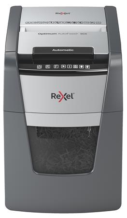 Skartovací stroj, konfety, 90 listov, REXEL, "Optimum AutoFeed+ 90X"