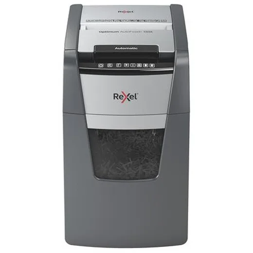Skartovací stroj, konfety, 150 listov, REXEL, "Optimum AutoFeed+ 150X"