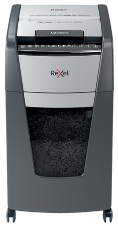 Skartovací stroj, mikrokonfety, 300 listov, REXEL, "Optimum AutoFeed+ 300M"