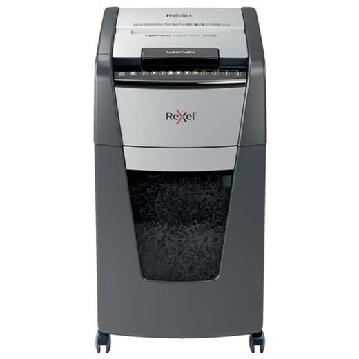 Skartovací stroj, mikrokonfety, 300 listov, REXEL, "Optimum AutoFeed+ 300M"