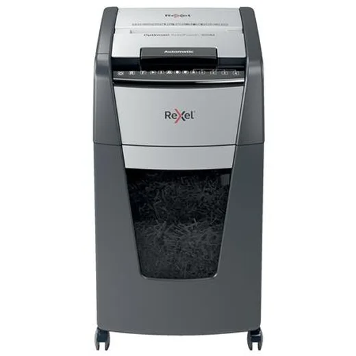 Skartovací stroj, mikrokonfety, 300 listov, REXEL, "Optimum AutoFeed+ 300M"