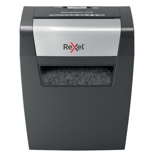 Skartovací stroj, konfety, 6 listov, REXEL, "Momentum X406"