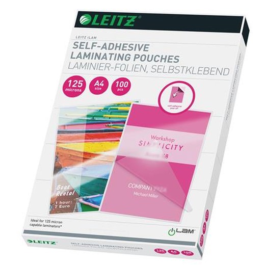 Laminovacia fólia, 125 mikr., A4, lesklá, LEITZ "Standard"