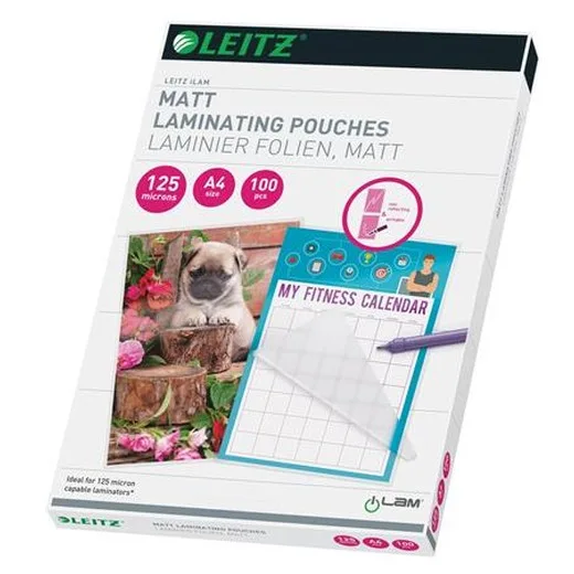 Laminovacia fólia, 125 mikron, A4, matná, LEITZ "iLam"