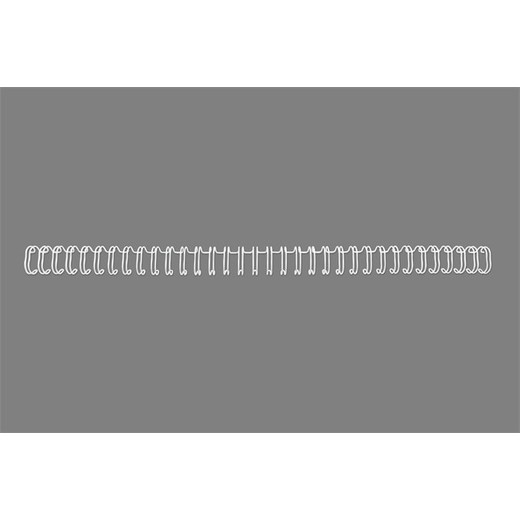 Hrebeň, kovový, 3:1, 6 mm, 55 listov, GBC "WireBind", biely