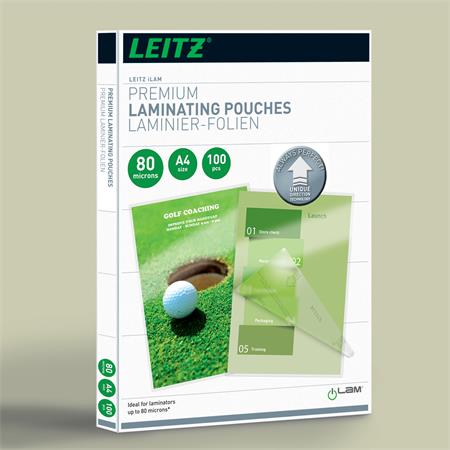 Laminovacia fólia, 80 mikr., A4, lesklá, UDT technológia, LEITZ "iLam"