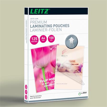 Laminovacia fólia, 125 mikr., A4, lesklá, UDT technológia, LEITZ "iLam"