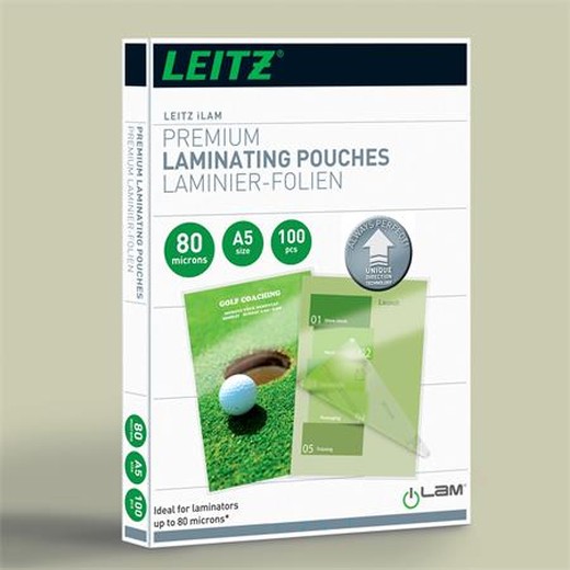 Laminovacia fólia, 80 mikr., A5, lesklá, UDT technológia, LEITZ "iLam"