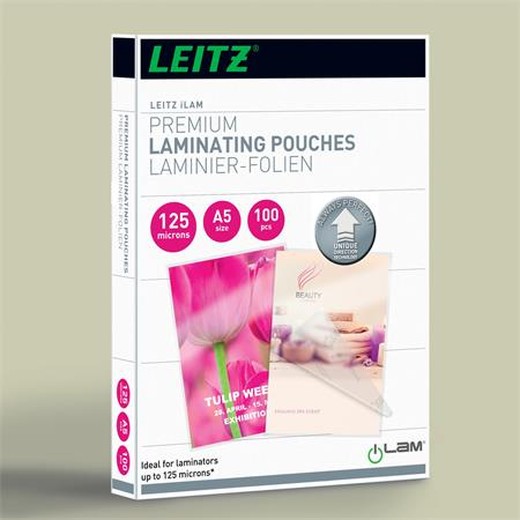 Laminovacia fólia, 125 mikr., A5, lesklá, UDT technológia, LEITZ "iLam"