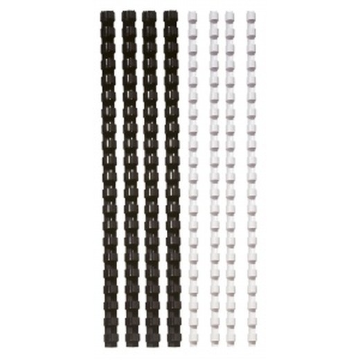 Hrebeň, plastový, 6 mm, 10-20 listov, FELLOWES, 25 ks, čierny