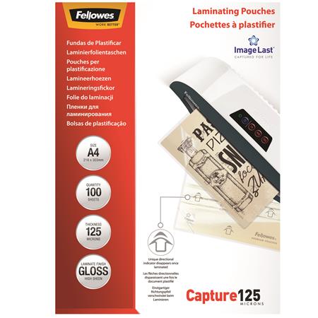 Laminovacia fólia, 125 mikr., A4, lesklá, 100 ks,  FELLOWES