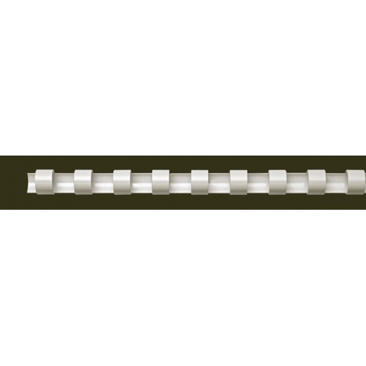 Hrebeň, plastový, 6 mm, 10-20 lap, FELLOWES, 100 ks, biely