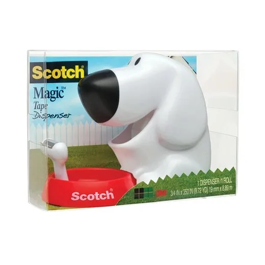 Dispenzor na lepiacu pásku, stolový, s lepiacou páskou, 3M SCOTCH "C31", pes