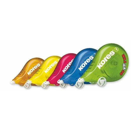 Korekčný roller, 4,2 mm x 8 m, KORES "Scooter", mix farieb