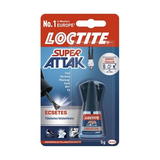 Sekundové lepidlo, so štetcom, 5 g, HENKEL "Loctite Super Bond"