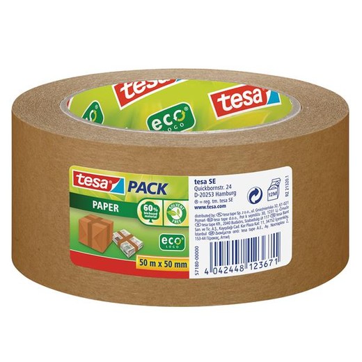 Baliaca páska, papierová 50 mm x 50 m, TESA "tesapack®" , hnedá