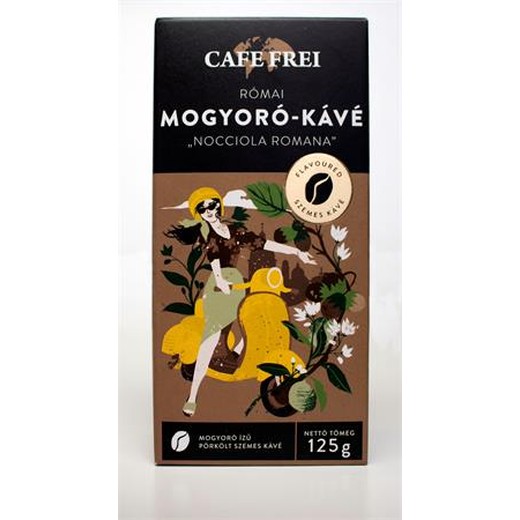 Káva, pražená, zrnková, 125 g, CAFE FREI "Rímska oriešková káva", maďarský popis