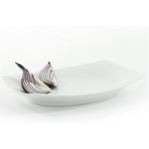 Tácka, porcelán, hranatá, 33 cm ROTBERG, "Quadrate", biela