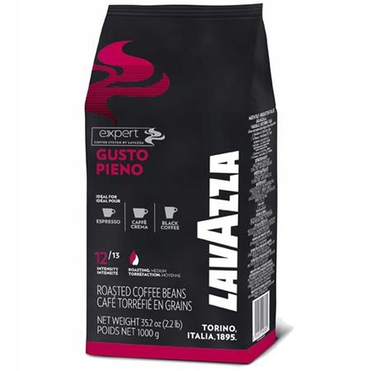 Káva, pražená, zrnková, 1000 g, LAVAZZA "Gusto Pieno"