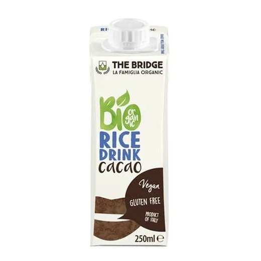 Ryžový nápoj, bio, 0,25 l, THE BRIDGE, kakaový