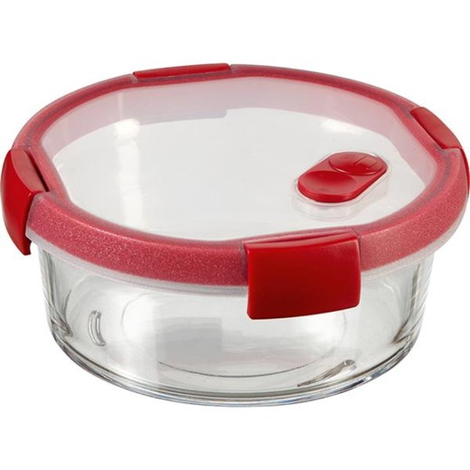 Dóza na potraviny, okrúhla, sklenená, 1,2 l, CURVER "Smart Cook", červená