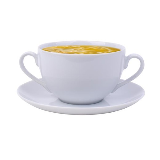 Šálka na polievku + podšálka, ROTBERG, biela, 35 cl, 6ks set "Basic"