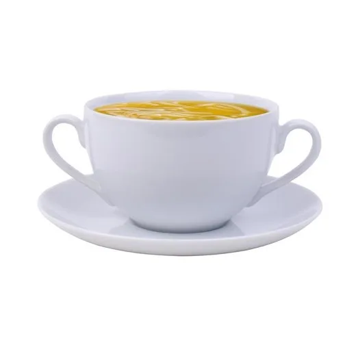 Šálka na polievku + podšálka, ROTBERG, biela, 35 cl, 6ks set "Basic"