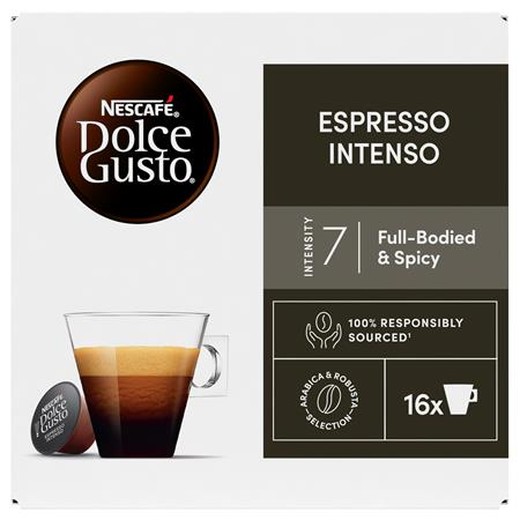 Kávové kapsule, 16 ks, NESCAFÉ DOLCE GUSTO "Espresso Intenso"