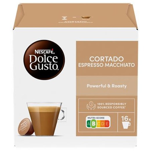 Kávové kapsule, 16 ks, NESCAFÉ DOLCE GUSTO "Cortado Espresso Macchiato"