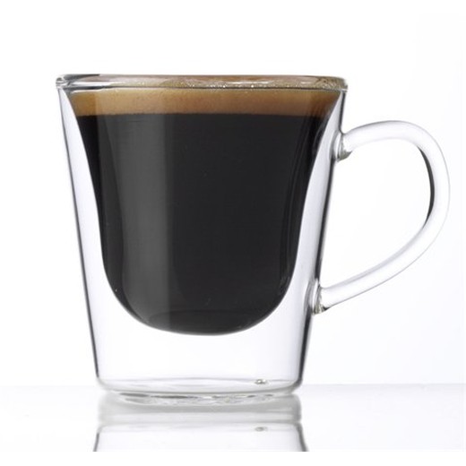 Šálka na espresso, dvojstenné sklo, 12 cl, 2 ks, "Thermo"