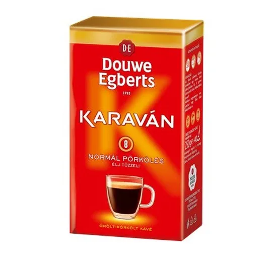Káva, pražená, mletá, vákuové balenie, 225 g, DOUWE EGBERTS "Karaván", klasické praženie