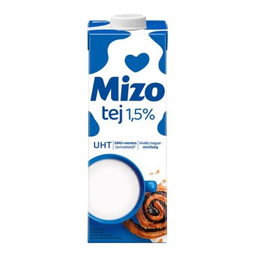 Mlieko, trvanlivé, s uzáverom, 1,5%, 1 l, MIZO