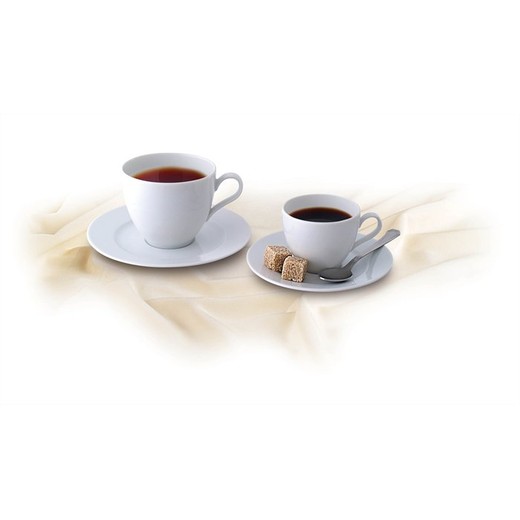 Mokka súprava, porcelán, 10 cl, 6 ks, ROTBERG "Basic", biela