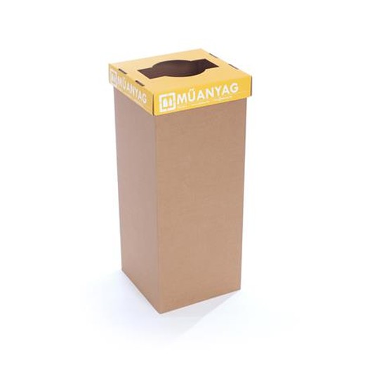 Odpadkový kôš na triedený odpad, recyklovaný, HU popis, 50 l, RECOBIN "Office", žltá