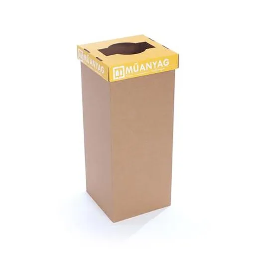 Odpadkový kôš na triedený odpad, recyklovaný, HU popis, 50 l, RECOBIN "Office", žltá
