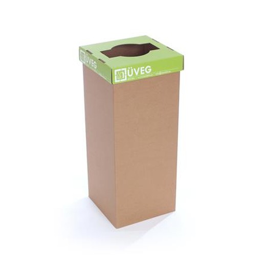 Odpadkový kôš na triedený odpad, recyklovaný, HU popis, 50 l, RECOBIN "Office", zelená
