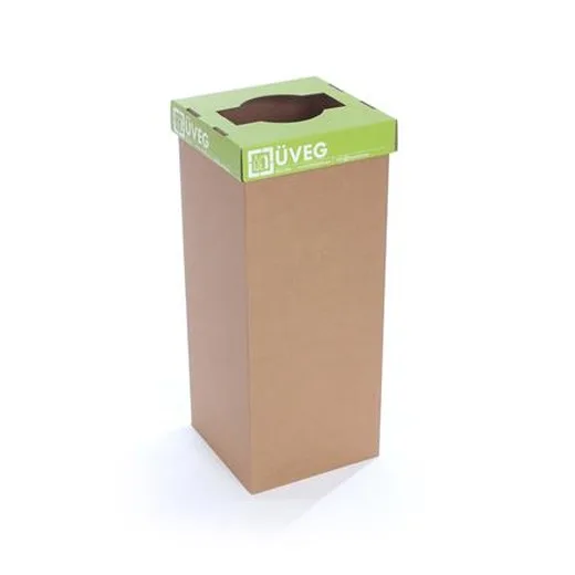 Odpadkový kôš na triedený odpad, recyklovaný, HU popis, 50 l, RECOBIN "Office", zelená