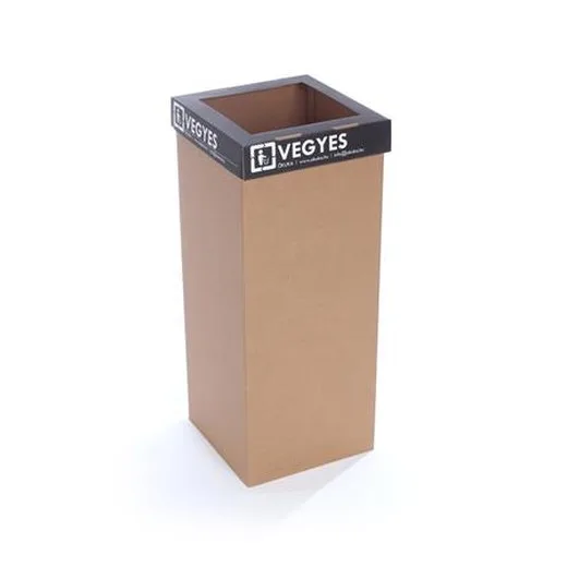 Odpadkový kôš na triedený odpad, recyklovaný, HU popis, 50 l, RECOBIN "Office", čierna