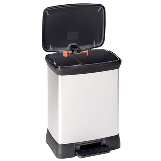 Odpadkový kôš, s pedálom, plastový, duo, 10+18 l, CURVER, sivá/čierna